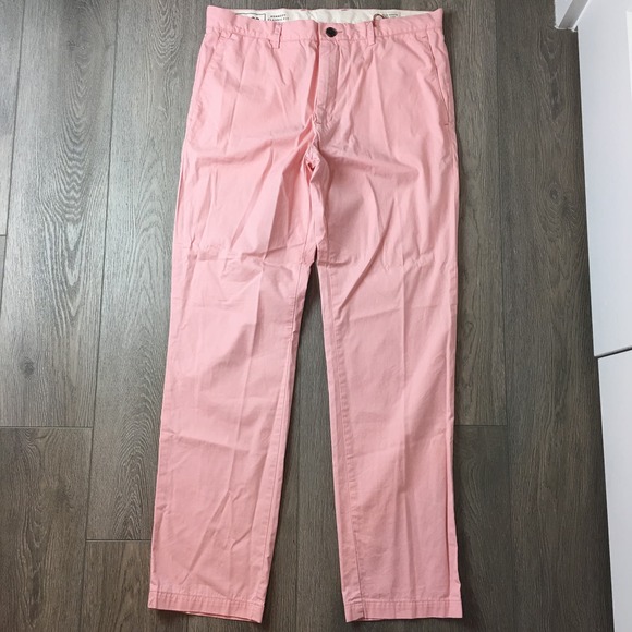 NWT Club Monaco Kennedy Classic Fit Chino Pants Lightweight Light Pink  33/32 - Picture 2 of 7